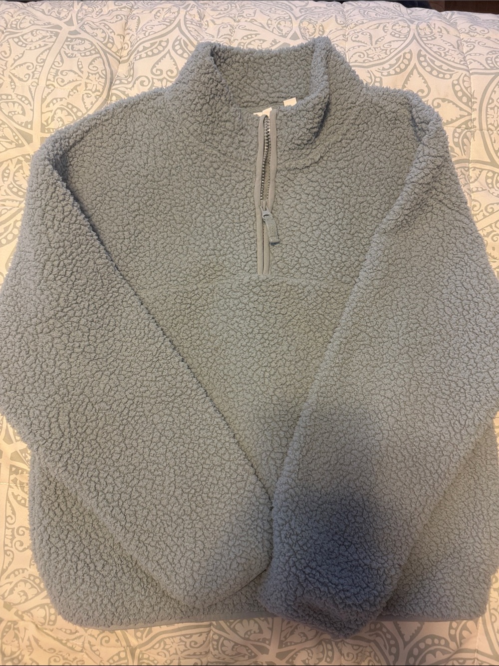 GAP Light Blue Sherpa Quarter-Zip Hoodie for Kids